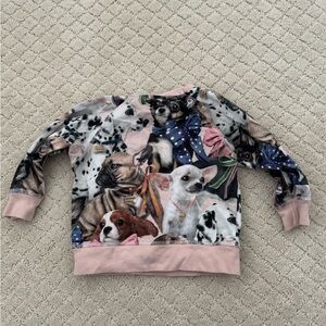 Molo Kids Dog Print Sweatshirt - Pink and Multicolor